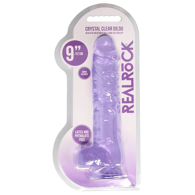 Dildo Realrock Crystal Clear Cm Roxo My Sex Shop