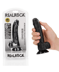 Dildo 6" RealRock 15,5 cm Preto