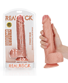 Dildo 9" RealRock 23 cm Pele Clara