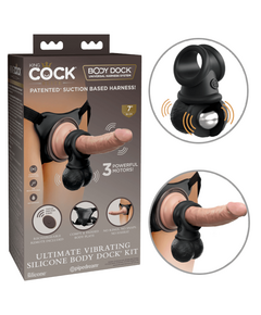 Strap-on King Cock Ultimate Vibrating Silicone Body Dock Kit 7''