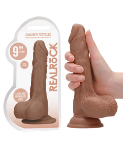 Dildo RealRock Dong With Testicles 23.7 cm Mulato