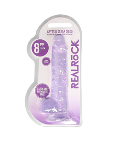 Dildo RealRock Crystal Clear 19 cm Roxo