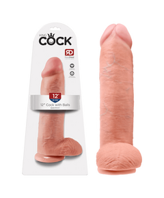 Dildo King Cock com testículos 30,5 cm. Natural