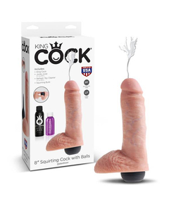 Dildo com Ejaculação King Cock 20 cm. Natural