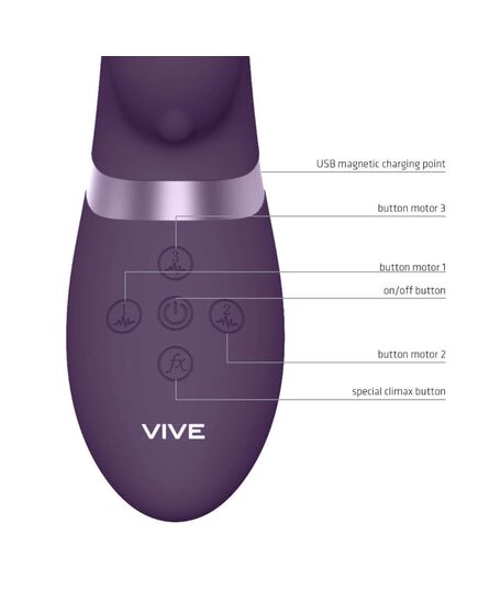 Vibrador Insuflável Vive Taka Roxo