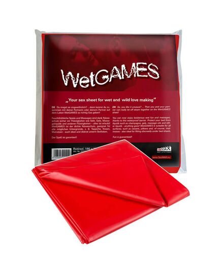 Lençol em Vinil Wet Games Vermelho - My Sex Shop Portugal