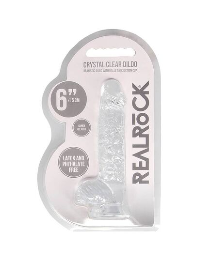 Dildo RealRock Crystal Clear 15 cm Transparente