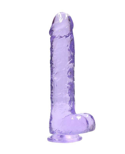 Dildo RealRock Crystal Clear 22 cm Roxo