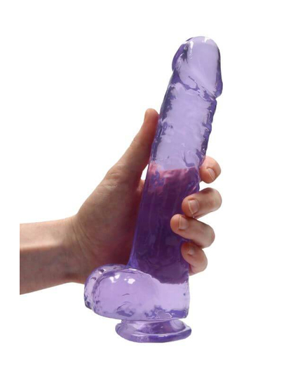 Dildo RealRock Crystal Clear 22 cm Roxo