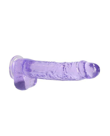 Dildo RealRock Crystal Clear 22 cm Roxo