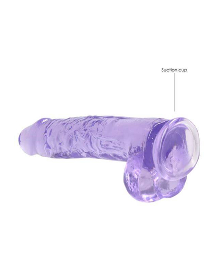 Dildo RealRock Crystal Clear 22 cm Roxo