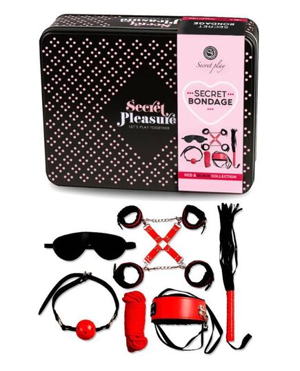 Kit de Dominação Secret Bondage Preto/Vermelho