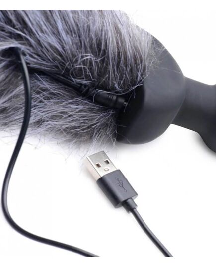 Plug Vibratório com Cauda Grey Fox Tail