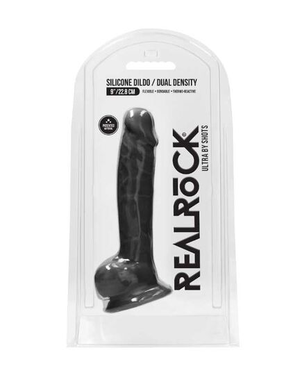 Dildo RealRock Ultra 9" com Testículos Preto