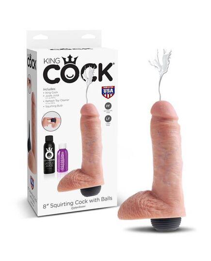 Dildo com Ejaculação King Cock 20 cm. Natural