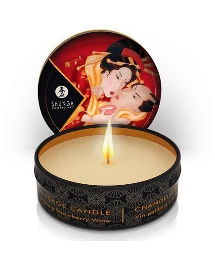 Vela de Massagem Shunga Morango e Champanhe 30ml