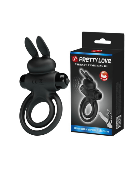 Anel Coelhinho Vibratório III Pretty Love Preto