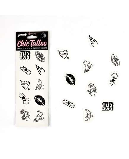 Coleção de 10 Tatuagens Temporárias Candy Collection