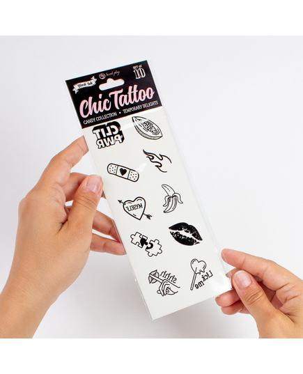 Coleção de 10 Tatuagens Temporárias Candy Collection