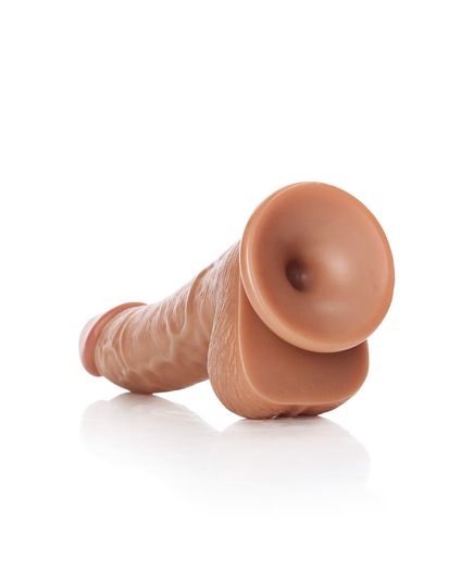 Dildo Curved com Testículos 6"/15,5 cm Mulato