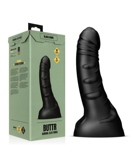 Dildo XXL Black Hawk Curved Buttr