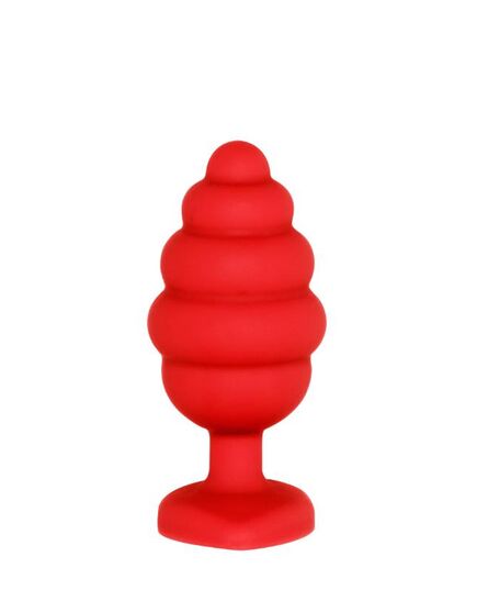 Plug Anal com Cristal Ouch! Regular Ribbed Diamond Heart Plug Vermelho