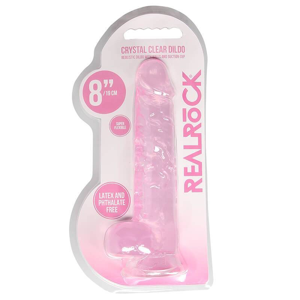 Dildo RealRock Crystal Clear 19 cm Transparente